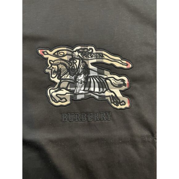 Burberry Equestrian Knight Logo Tshirt Black Men Large L Designer Streetwear Tee - Picture 2 of 8